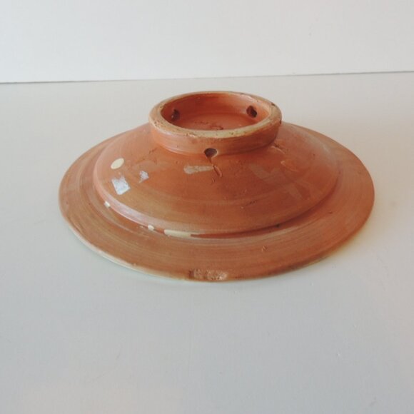 Round Brown and Tan Graphic Pattern Moroccan Plate - Picture 4 of 4